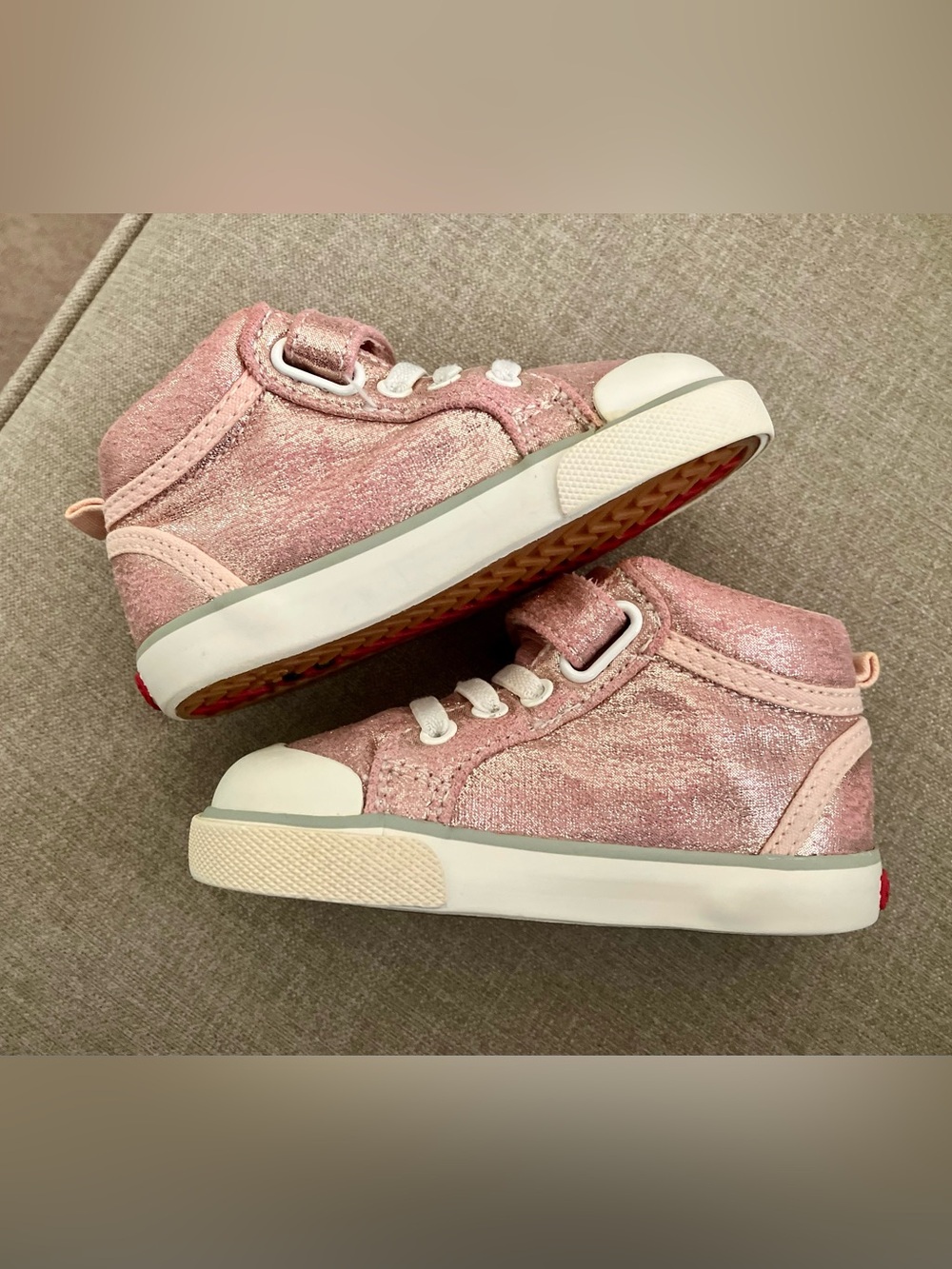 See Kai Run “Peyton” Leather Hightop, Pink Glitter - Size 6 (GUC) - Picture 10 of 10